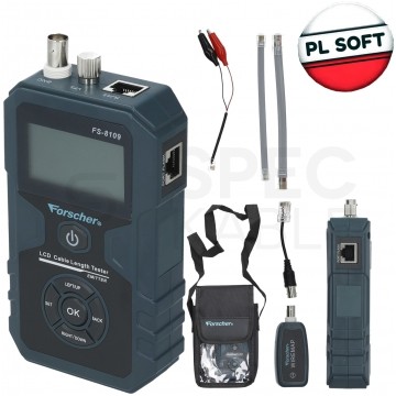 OUTLET Tester kabli sieciowych RJ45 + BNC PREMIUM z pomiarem PoE i długości przewodu FORSCHER FS8109
