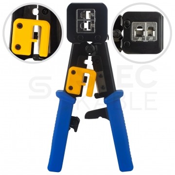 OUTLET Zaciskarka przelotowych wtyków modularnych RJ45 (8p8c) i telefonicznych RJ12 (6p6c) RJ11 (6p4c) NEKU