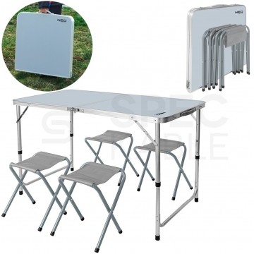 OUTLET Zestaw biwakowy (stół + 4 krzesła) składany w walizkę NEO 63-159