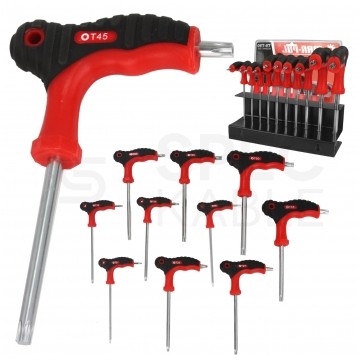 OUTLET Zestaw kluczy TORX typ T 10 szt. (T9-T50) + stojak MAR-POL