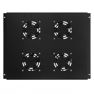 Panel 4x wentylator RACK 19" do szaf 600x800 podsufitowy czarny 420x545mm NEKU FLR