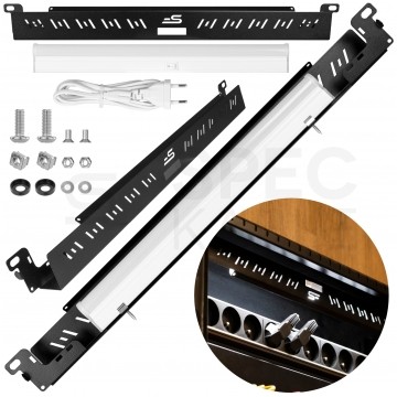 Panel LED 5W 405lm do szafy RACK 19" 1U czarny