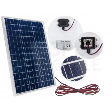 Panel solarny PV polikrystaliczny Bateria słoneczna 18V 50W turystyczna do kamperów + przewód 5m