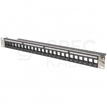 Patch panel pusty RACK 19" 1U na 24 moduły keystone czarny STP DIGITUS