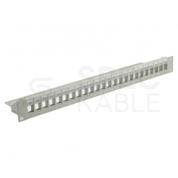 Patch panel pusty RACK 19" 1U na 24 moduły keystone UTP szary