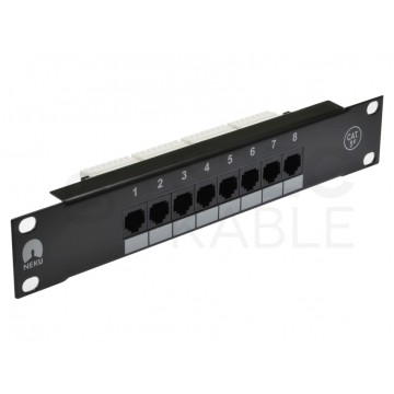 Patch panel RACK 10" kat.5e 8p UTP 1U czarny NEKU