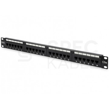 Patch panel RACK 19" kat.5e 24p UTP 1U czarny DIGITUS