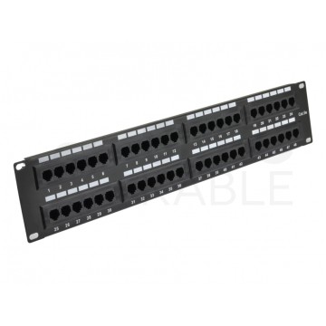 Patch panel RACK 19" kat.5e 48p UTP 2U czarny NEKU