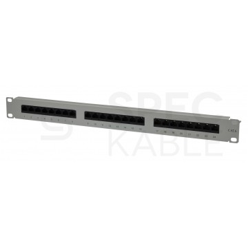 Patch panel RACK 19" kat.6 24p UTP z półką 1U szary VALUE