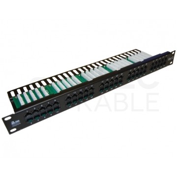 Patch panel telefoniczny RACK 19" kat.3 50xRJ45 1U czarny Alantec