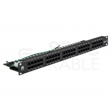 Patch panel telefoniczny RACK 19" kat.3 50xRJ45 1U czarny NEKU