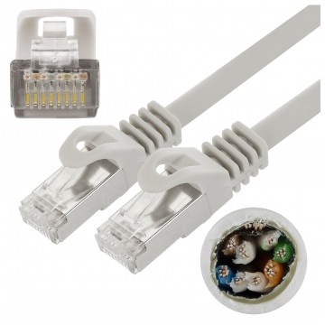 Patchcord FTP kat.5e kabel sieciowy LAN 2x RJ45 linka szary 0,5m NEKU