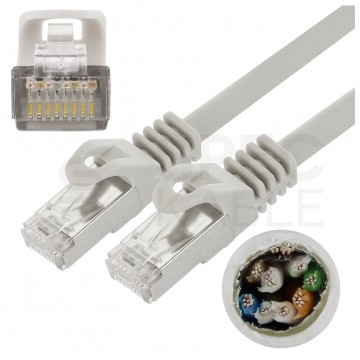 Patchcord FTP kat.5e kabel sieciowy LAN 2x RJ45 linka szary 1m NEKU