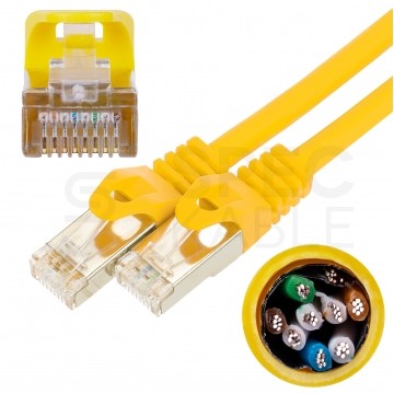 Patchcord FTP kat.5e kabel sieciowy LAN 2x RJ45 linka żółty 0,5m NEKU