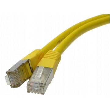 Patchcord FTP kat.5e kabel sieciowy LAN 2x RJ45 linka żółty 1m