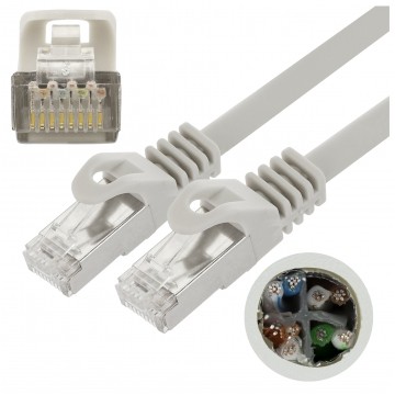 Patchcord FTP kat.6 kabel sieciowy LAN 2x RJ45 linka szary 0,25m NEKU