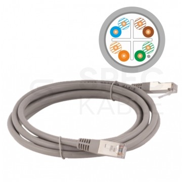 Patchcord FTP kat.6 kabel sieciowy LAN 2x RJ45 linka szary 10m Alantec