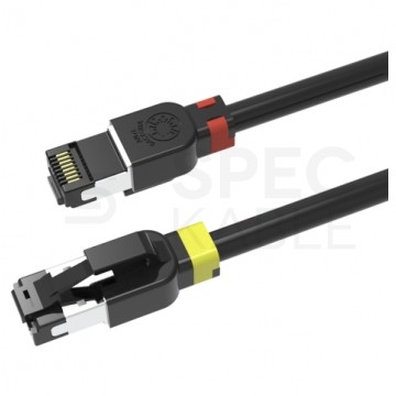 Patchcord S/FTP kat.6A LSOH kabel sieciowy LAN 2x RJ45 czarny z powłoką antybakteryjną oraz klipsem identyfikacyjnym 0,25m WireArte BacteriaStop