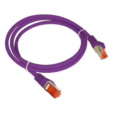 Patchcord S/FTP kat.6A PiMF kabel sieciowy LAN 2x RJ45 linka LSOH fioletowy 0,25m Alantec