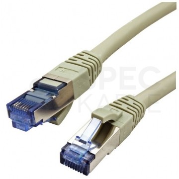 Patchcord S/FTP kat.6A PiMF kabel sieciowy LAN 2x RJ45 linka PoE szary 15m VALUE