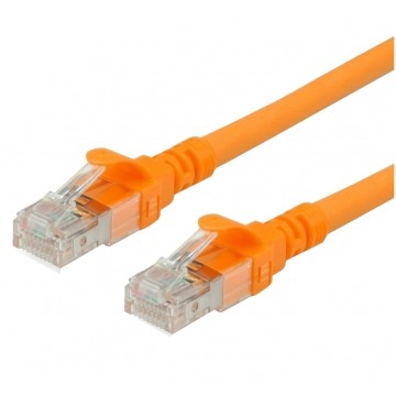 Patchcord S/FTP kat.7 PiMF kabel sieciowy LAN 2x RJ45 linka PoE pomarańczowy 0,5m