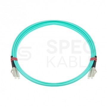 Patchcord światłowodowy FO MM LC/UPC-LC/UPC duplex 50/125 OM3 2.8mm aqua 1m PFOT