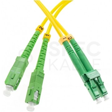 Patchcord światłowodowy FO SM LC/APC-SC/APC duplex 9/125 1m WAVE OPTICS