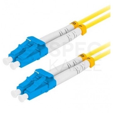 Patchcord światłowodowy FO SM LC/UPC-LC/UPC duplex 3mm LSZH G657A1 9/125 żółty 3m LANBERG