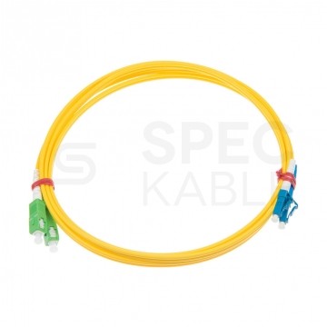 Patchcord światłowodowy FO SM LC/UPC-SC/APC duplex 9/125 G.657A1 2.8mm LSZH żółty 5m PFOT