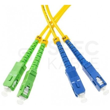 Patchcord światłowodowy FO SM SC/APC-SC/UPC duplex 9/125 2m WAVE OPTICS