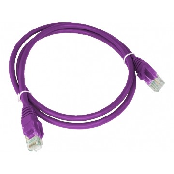 Patchcord U/UTP kat.6A kabel sieciowy LAN 2x RJ45 linka LSOH fioletowy 0,25m Alantec