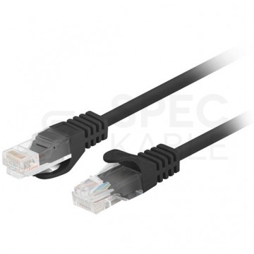 Patchcord UTP kat.5e kabel sieciowy LAN 2x RJ45 linka czarny 10m LANBERG