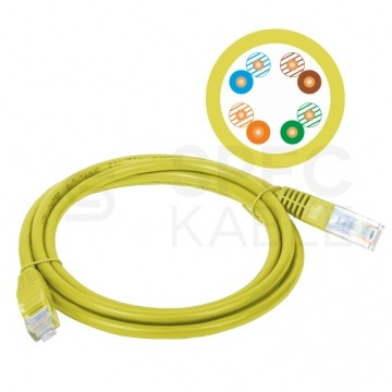 Patchcord UTP kat.5e kabel sieciowy LAN 2x RJ45 linka żółty 3m Alantec
