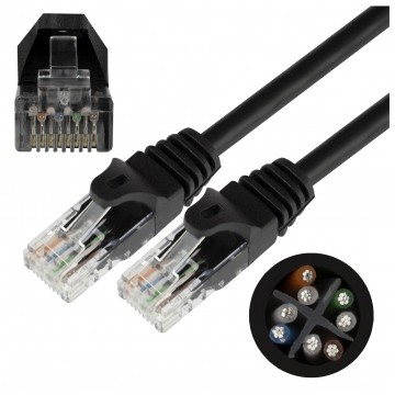 Patchcord UTP kat.6 kabel sieciowy LAN 2x RJ45 linka czarny 0,25m NEKU