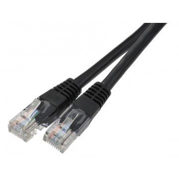 Patchcord UTP kat.6 kabel sieciowy LAN 2x RJ45 linka czarny 0,5m