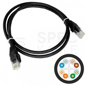 Patchcord UTP kat.6 kabel sieciowy LAN 2x RJ45 linka czarny 5m Alantec