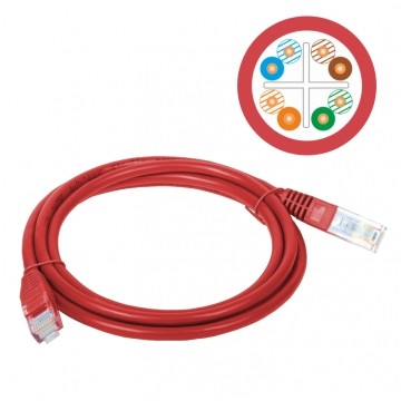 Patchcord UTP kat.6 kabel sieciowy LAN 2x RJ45 linka czerwony 1m Alantec