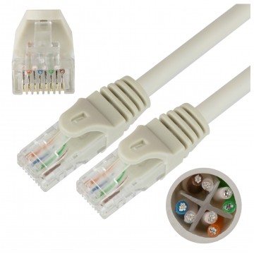 Patchcord UTP kat.6 kabel sieciowy LAN 2x RJ45 linka szary 5m NEKU