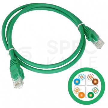 Patchcord UTP kat.6 kabel sieciowy LAN 2x RJ45 linka zielony 1m Alantec