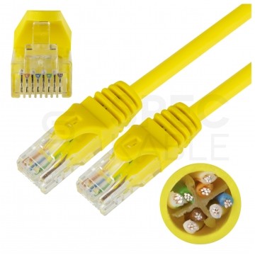 Patchcord UTP kat.6 kabel sieciowy LAN 2x RJ45 linka żółty 0,25m NEKU