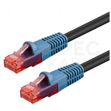 Patchcord zewnętrzny drut UTP kat.6 podwójna powłoka PVC+PE czarny 10m Goobay