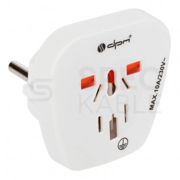 Podróżny adapter zasilania wtyk Uni-Schuko [2P+Z] POLSKI / gniazdo uniwersalne UK