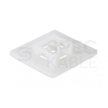 Podstawki montażowe samoprzylepne MOPS 28x28mm białe 20szt. do opasek zaciskowych ELCAN