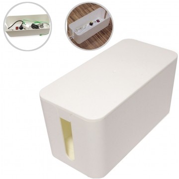 Pojemnik DUŻY Organizer CABLE BOX biały na kable, listwy, ładowarki itp.