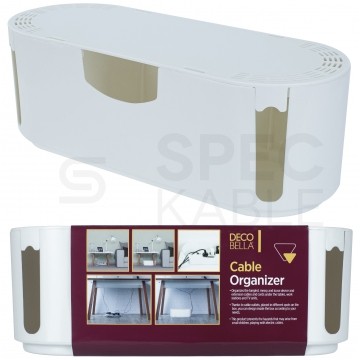 Pojemnik Organizer BOX biały na kable, listwy, ładowarki itp.