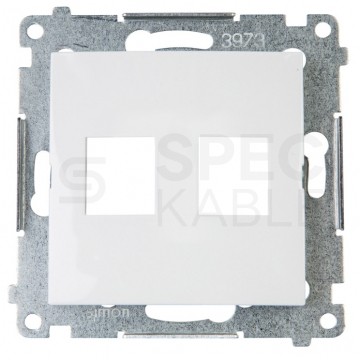 Pokrywa gniazd Keystone podwójna SIMON 54 na 2 gniazda komputerowe LAN RJ45 biała Kontakt Simon DKP2.01/11