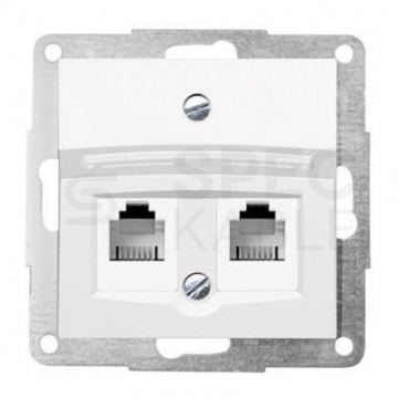 POLO FIORENA metal. Gniazdo 1xRJ12 + UTP 1xRJ45