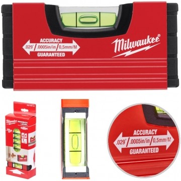 Poziomica aluminiowa MINI BOX 10cm (1 libella) kieszonkowa czerwona MILWAUKEE
