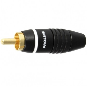 PROLINK Premium TRC-019 Wtyk RCA Cinch na kabel do 6,3mm pozłacany czarno-biały