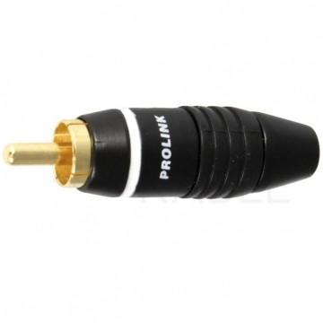 PROLINK Premium TRC-019 Wtyk RCA Cinch na kabel do 6,3mm pozłacany czarno-biały